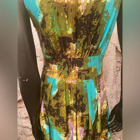 Maccine Multicoloured Stretch Pleated Dress - Picture 6 of 9